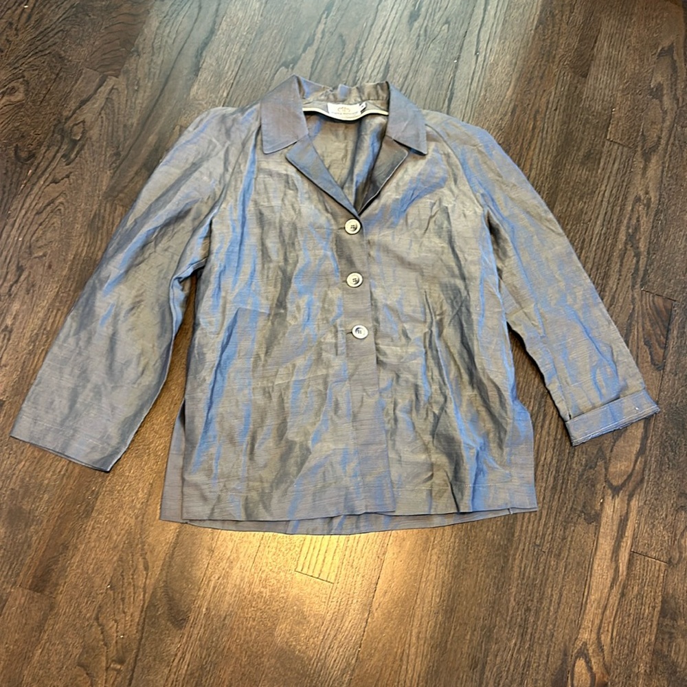 Marissa Minicucci Women’s Blazer Jacket Gray Green 8 EUC Vintage